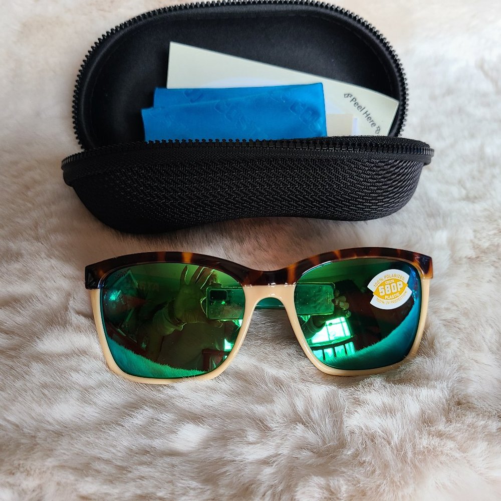 NWT- Costa Del Mar Green Mirror Anaa Sunglasses